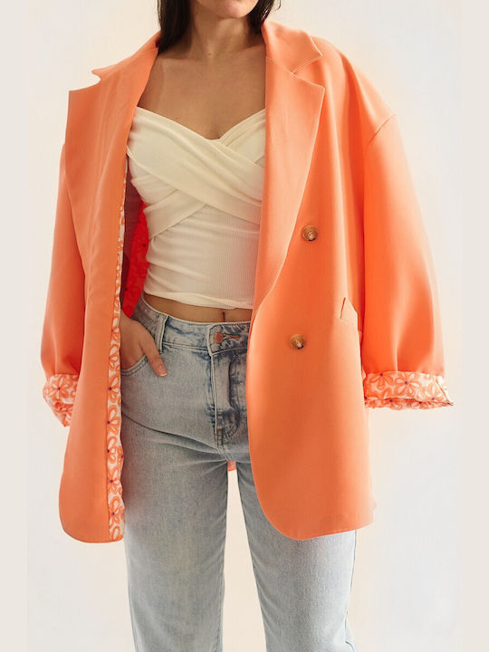 Amanda Orange Oversized Jacket
