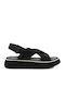 Women's Leather Platform Shoes Black