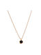 Necklace Mono Gemstone Pink Gold plated Km218