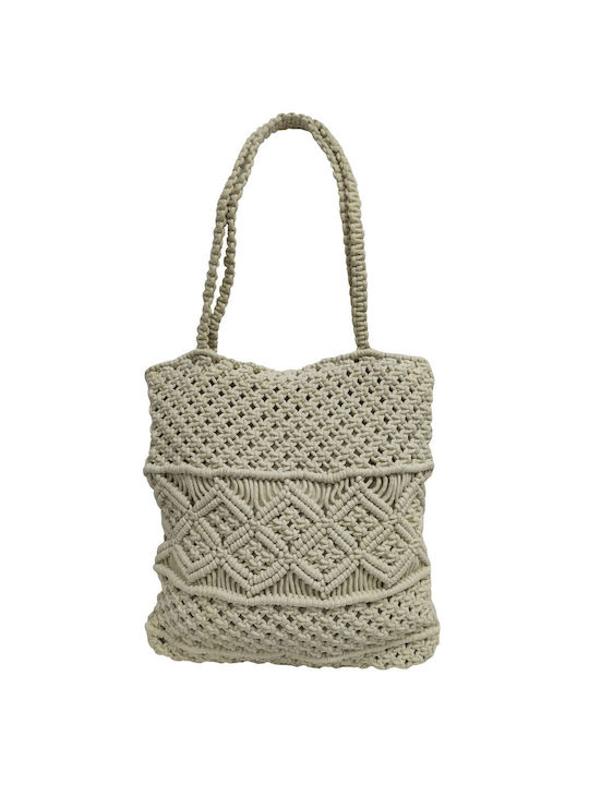 Le Blanc Βαμβακερή Τσάντα για Ψώνια σε Μπεζ χρώμα