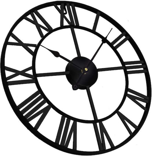 Antique Wall Clock Metallic Black Ø47.5cm