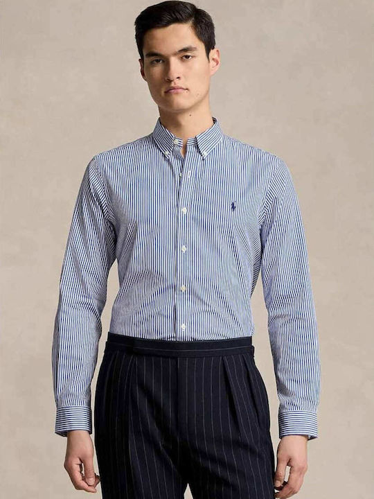 Ralph Lauren Men's Shirt Long-sleeved Striped LightBlue