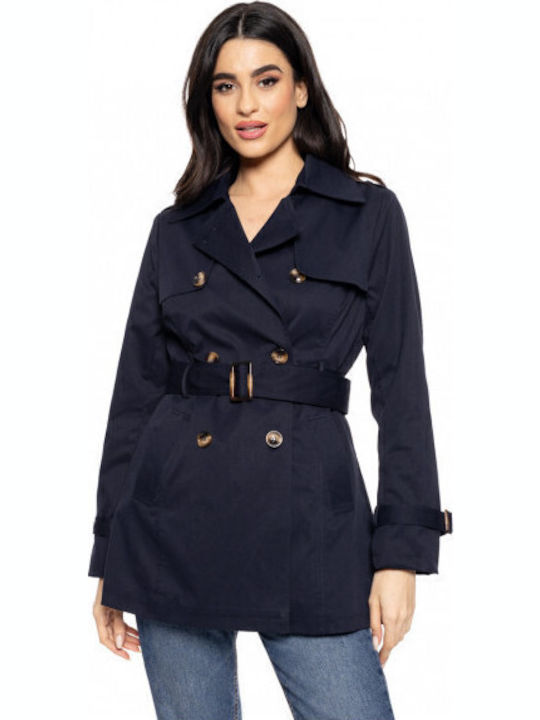 Damen Navy Trenchcoat