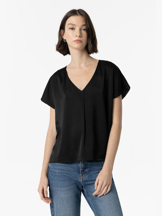 Tiffosi Women's T-shirt with V Neckline Black