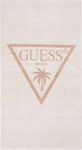 Guess Triangle Logo Beige Beach Towel