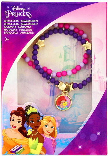 Παιδικό Βραχιόλι Ελαστικό Άριελ Disney Princess Ροζ Μοβ Χρώμα