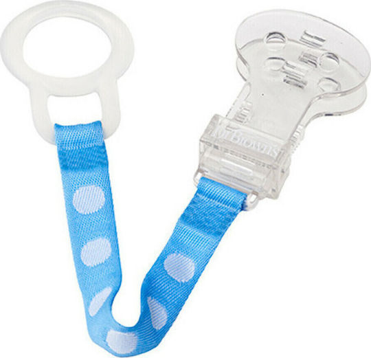 Dr. Brown's Ribbon Pacifier made of Fabric Polka dots Light Blue