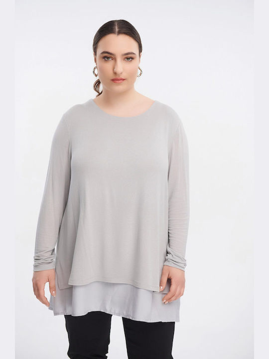 Jucita Women's Long Sleeve Pullover Gray