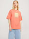 Jack & Jones Women's T-shirt Coral