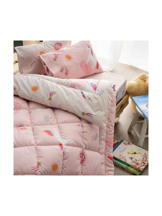 Charalambidis Textiles Sheet Set Single from Cotton & Polyester Beige 160x260cm 2pcs
