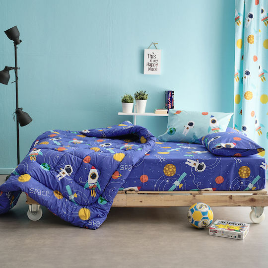 Charalambidis Textiles Single Set Blue Dimension 160x260cm Charalambidis Textiles Single Set Blue Dimension 160x260cm