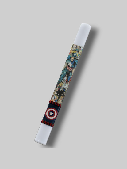 Artifact, Λαμπάδα Πλακέ, Λευκή, Captain America, 35cm Artifact, Λαμπάδα Πλακέ, Λευκή, Captain America, 35cm