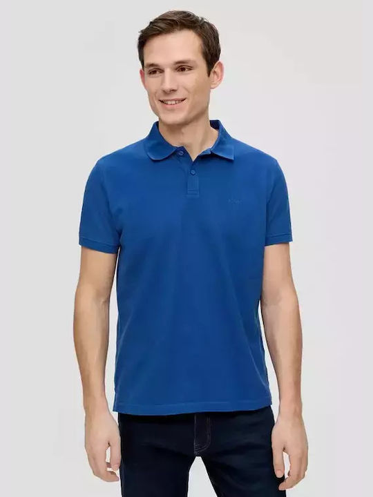 Polo pentru bărbați din bumbac pur Regular Royal Blue - S'oliver