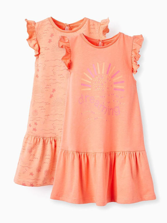 Zippy Set de 2 rochii de visare Coral 6m-36m - Coral