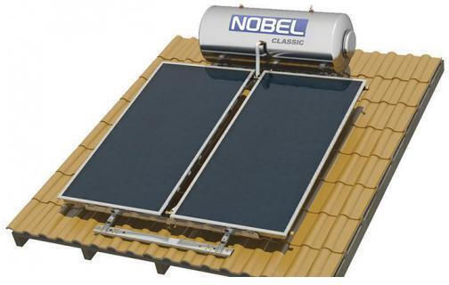 Nobel Încălzitor solar de apă 300lt Inox Energie Triplă Pompă de căldură 4 m² Țiglă de acoperiș Selectiv