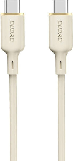 Dudao USB 2.0 Kabel USB-C Männlich - USB-C 100W PD Beiges 1m L7SCC1M