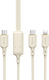 Dudao Cablu USB Regular la Lightning / Type-C / micro USB Bej 1.2m 304004-156312