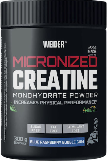 Weider Micronized Creatine Μονοϋδρική Κρεατίνη Blue Raspberry Bubble Gum 300gr