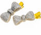 Set Haarclips mit Schleife Silber 2Stück