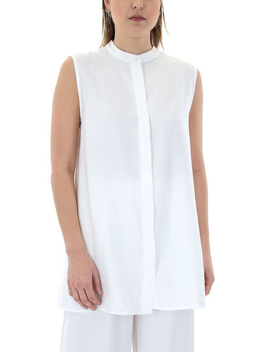 MY T Women's Sleeveless Shirt White