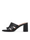 Mules With Chunky High Heel In Black Color