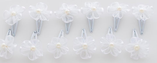 Click Click Cluck Kinder-Stoffblume Weiß mit kleiner Perle