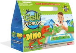Gelli Worlds Dino Pack de la Zimpli Kids, 5 utilizări, 8 figuri de dinozauri X, tavă gonflabilă, set de joc imaginativ cu dinozauri preistorici, kit de știință educațional pentru băieți și fete, jucărie de joc de rol pentru copii