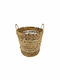 JK Home Decoration Διακοσμητικό Καλάθι Ψάθινο με Χερούλια Μπεζ 32x39εκ.