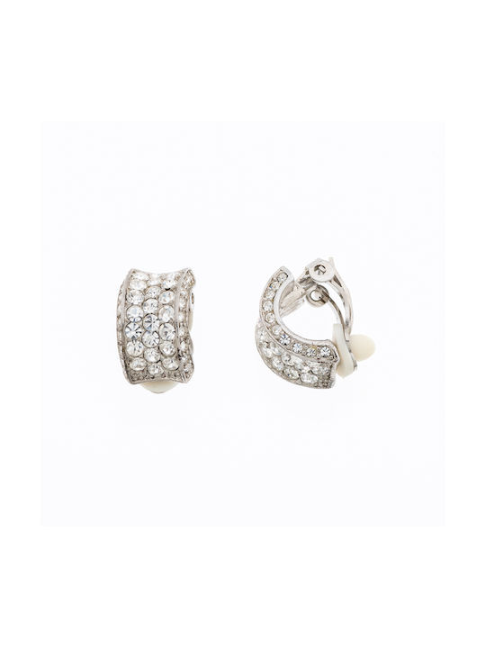 Metallic hoop earrings Decorated with Strass