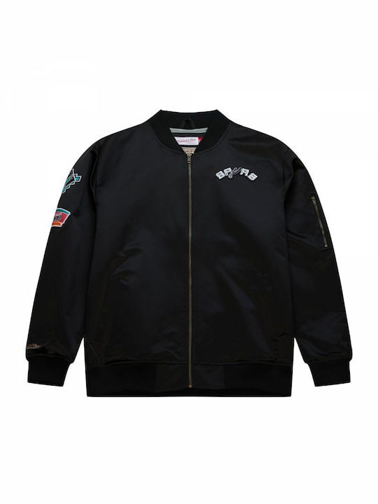 Mitchell & Ness Herren Jacke Bomber Schwarz