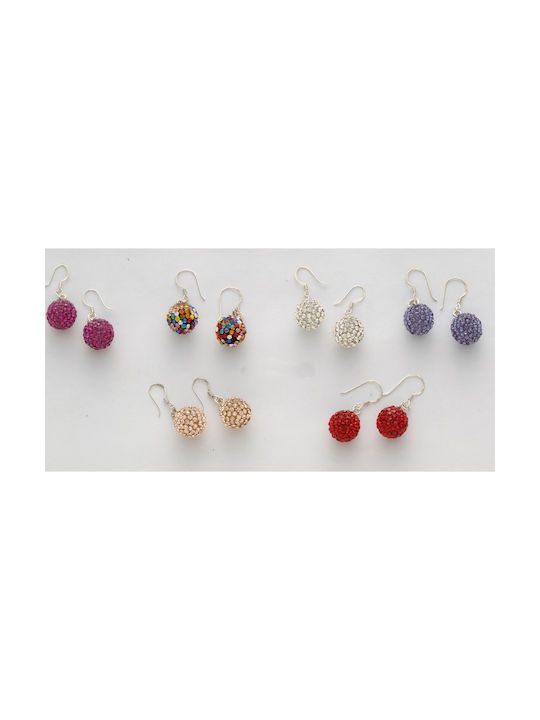 Earrings Pendants with Stones Red