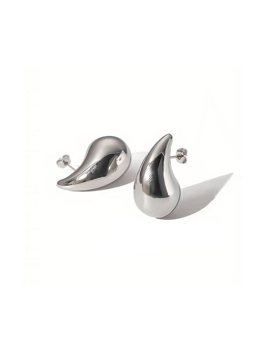 Acrylic Earrings with Drops Design 1,1cm 65897 Silver Silver