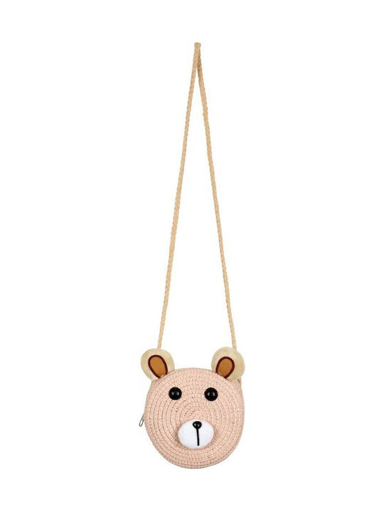 Kindertasche Stroh Teddybär Rosa