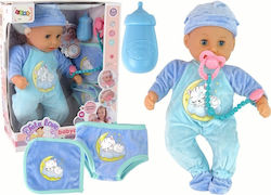 Păpușă pentru copii Ursuleț suzetă Sliniacz Blue Pizama Kitten 12404