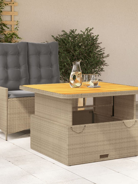 Garden & Outdoor Furniture Sets Dining Room Set 2 Pieces Beige with Pillows