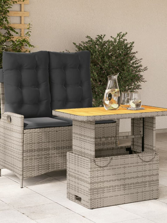 Garden & Outdoor Furniture Set 2 Pieces Gray with Pillows