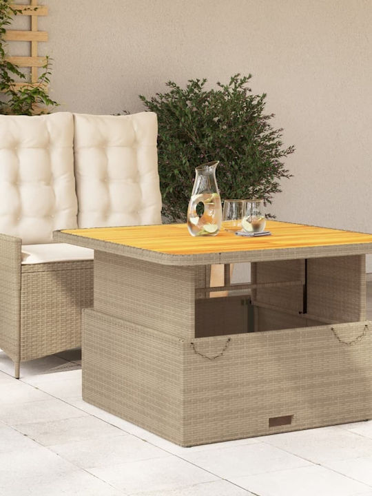 Garden & Outdoor Furniture Set Dining Room 2 Pieces Beige with Pillows