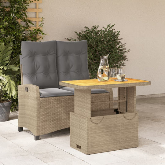 Garten- und Outdoor-Möbelsets 2 Stück Beige mit Kissen