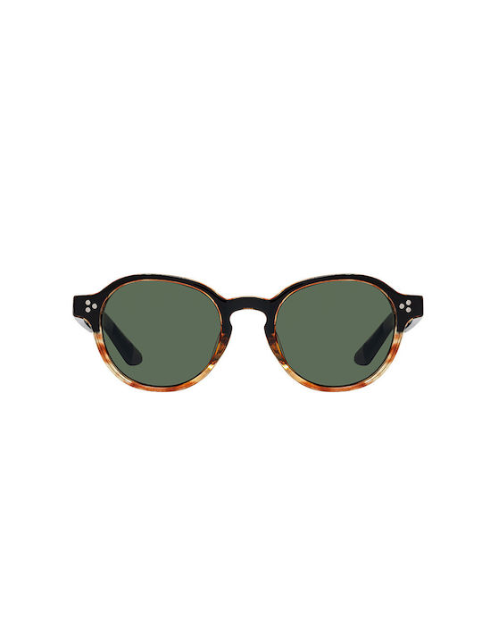 Sunglasses with Brown Tartaruga Plastic Frame and Green Lens 01-1885-5