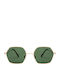 Mano Unisex Sunglasses with Gold Metallic Frame and Green Polarized Lenses