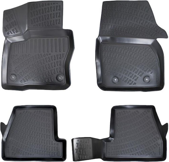 Carro Set of Front and Rear Mats 4pcs Tray Type for Ford Focus 2010-2018 Black
