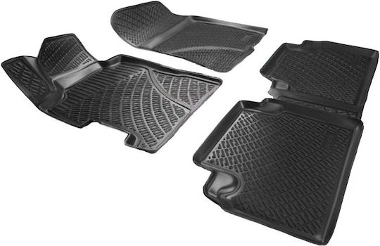 Carro Set of Front and Rear Mats 4pcs Tray Type for Honda Civic 2000-2005 Black