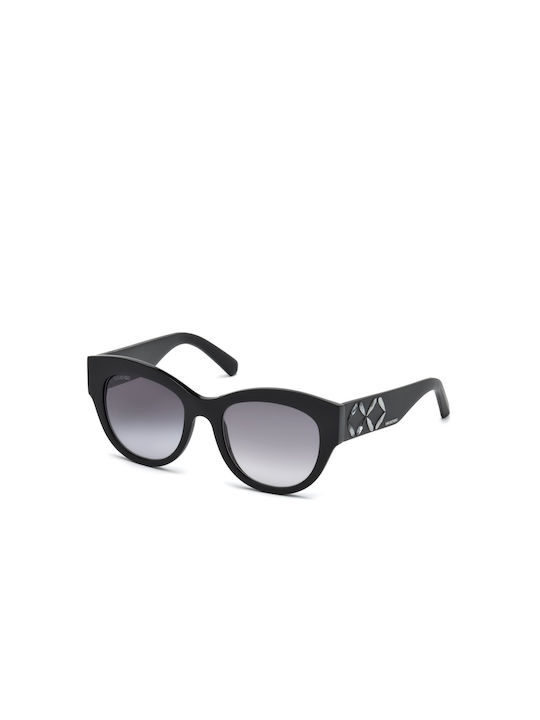 Swarovski Women's Sunglasses with Black Plastic Frame and Gray Gradient Lens SK0127 01B