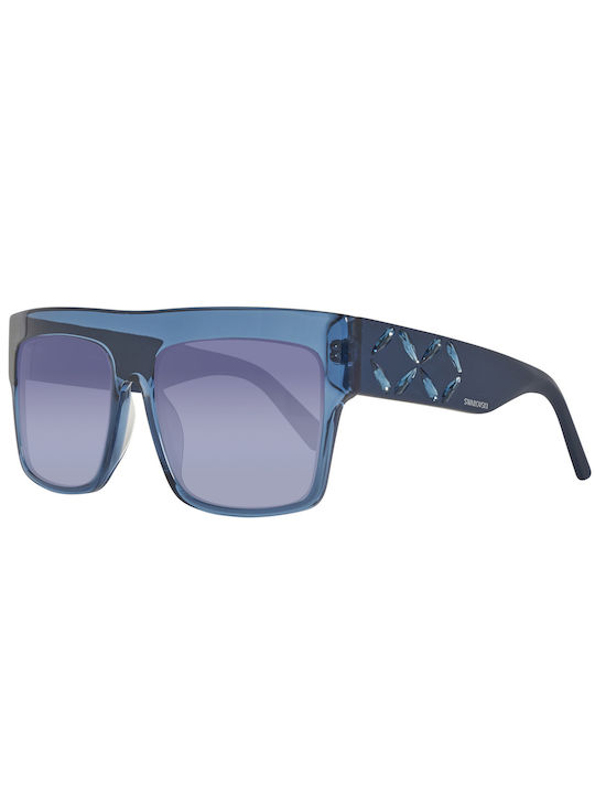 Swarovski Women's Sunglasses with Blue Plastic Frame and Blue Gradient Lens SK0128 90W