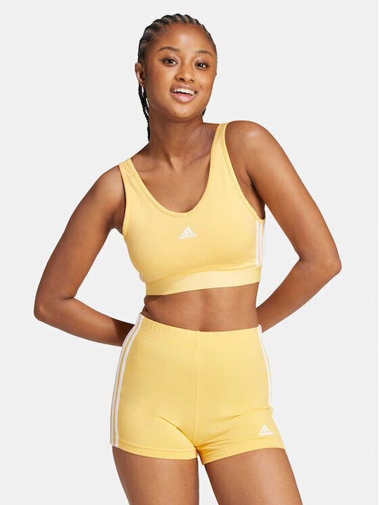 Adidas Essentials 3-stripes Γυναικεία Αθλητική Μπλούζα Κίτρινη