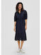 Sommer Midi Hemdkleid Blau