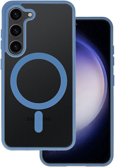 Powertech Umschlag Rückseite Silikon Blau (Galaxy S24)