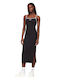 Tommy Hilfiger Midi Rochie cu Slit Black