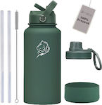 Cool'NMore Bottle Thermos Stainless Steel BPA Free Green 650ml with Straw