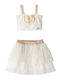 Εβίτα Kids Set with Skirt Summer 2pcs ecru